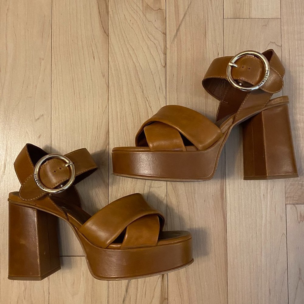 SEE BY CHLOE LEATHER PLATFORMS - retro and comfortable, in excellent condition
